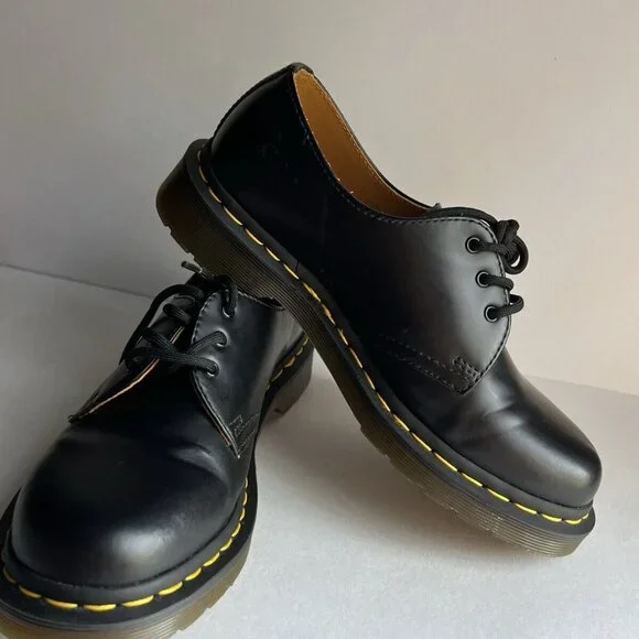 Dr. Martens Docs Womens Sz US 7 Black Smooth Leather Oxfords Shoes - Picture 14 of 16